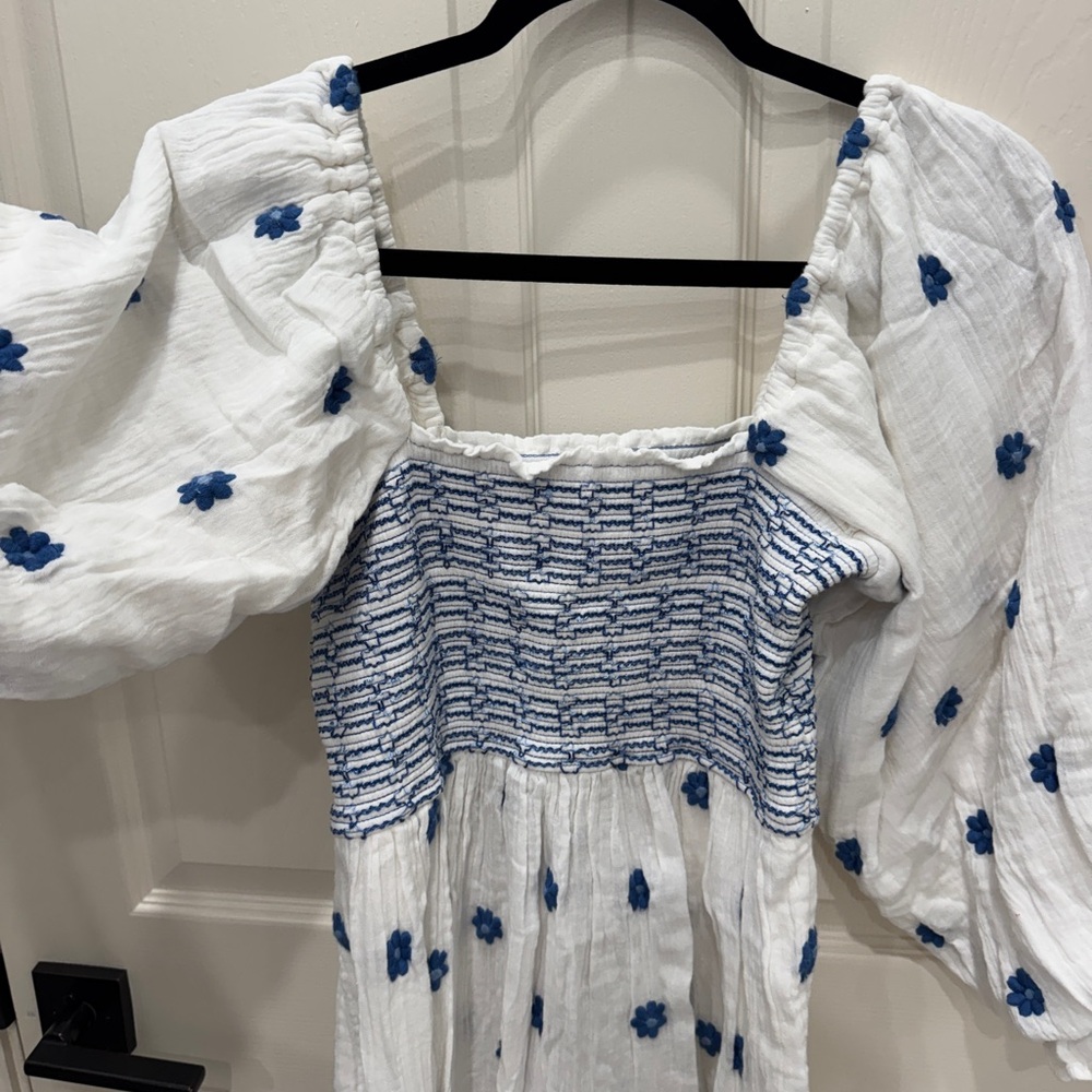 Free People White and Blue Floral Dress - Picture 6 of 14